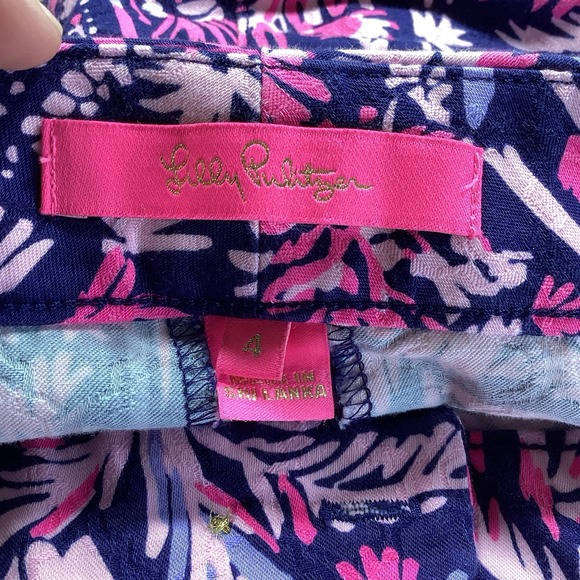 LILLY PULITZER Kelly Skinny Ankle Pant Bright Navy Swing of Things Sz 4 - Picture 5 of 9